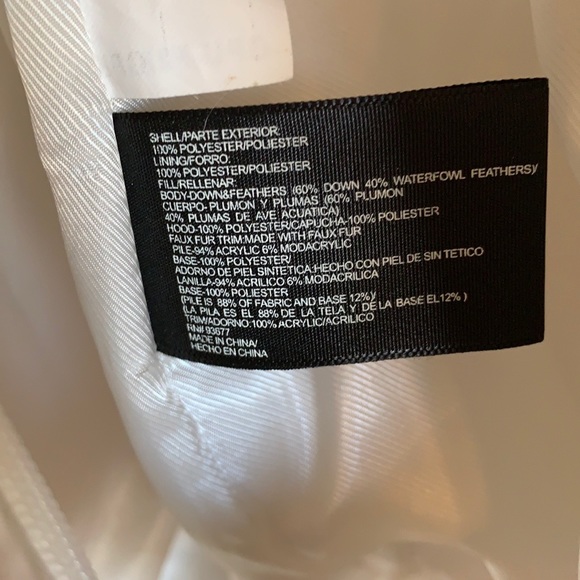 a.n.a. White Down Satin Hooded Jacket Women's Size Small - Picture 9 of 9